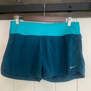 Nike Women's Athletic Shorts in Teal and Navy